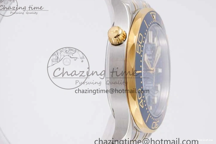 0522 ZeroBulk Seamaster Diver 300M SS YG Blue Ceramic Bezel JVSF 1:1 Best Edition Blue Dial on SS YG Bracelet A 7784